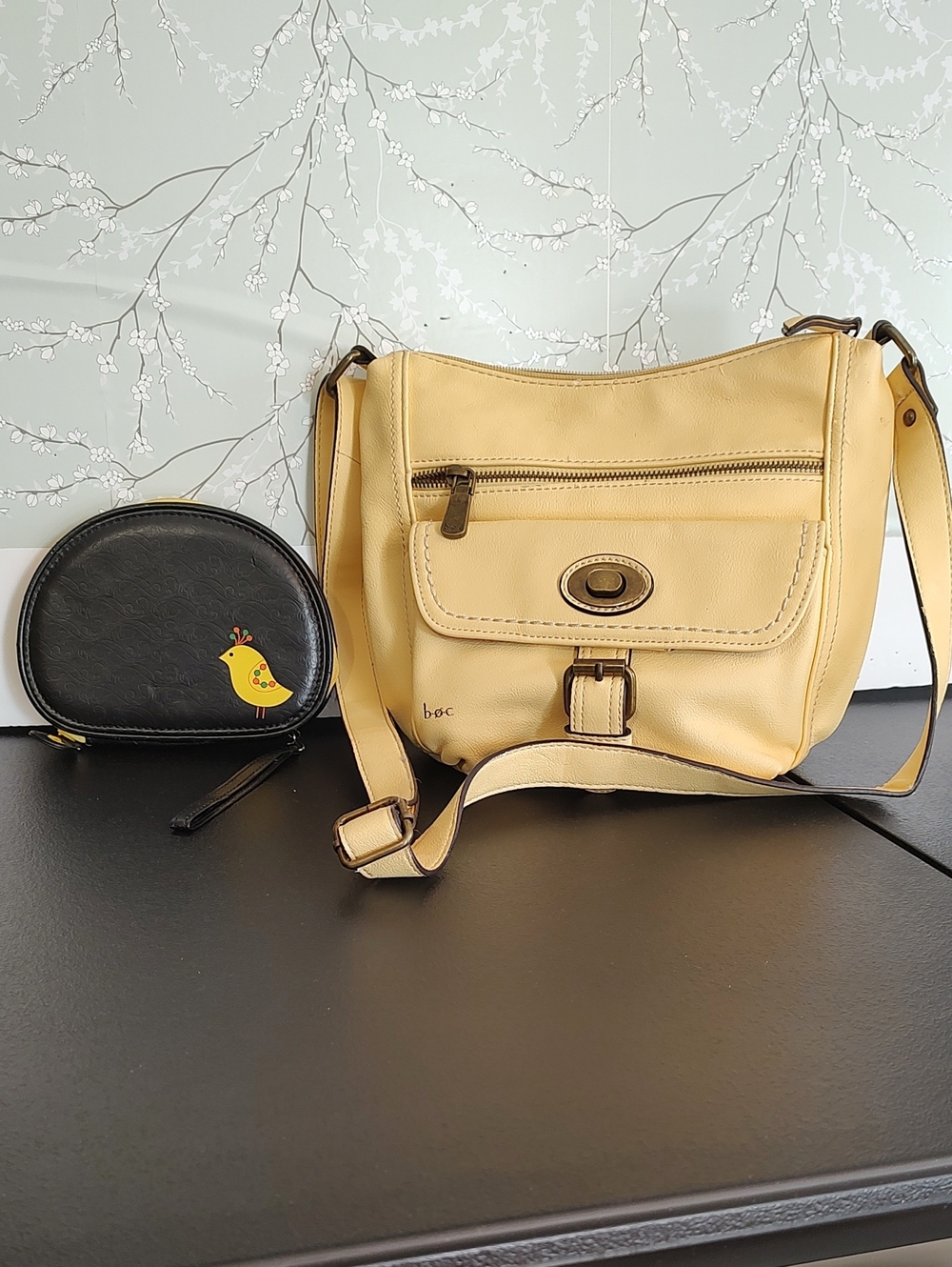B O C Yellow Crossbody & Wallet